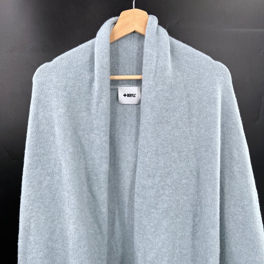 Beryll oversized open front cocoon cardigan sweater light ice blue cashmere OS - Picture 9 of 12